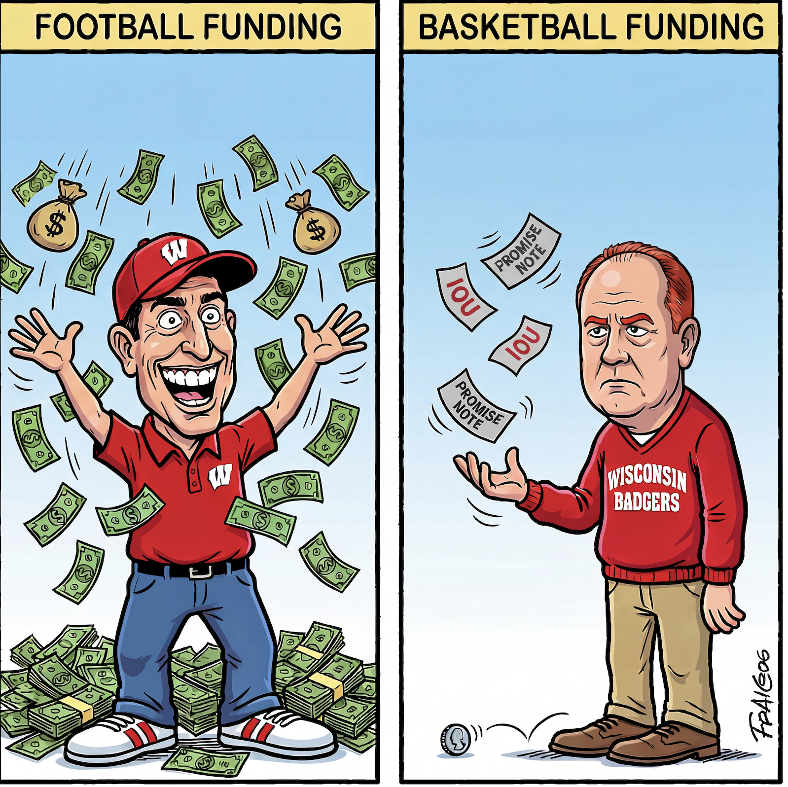 Wisconsin Football Funding vs Basketball Funding